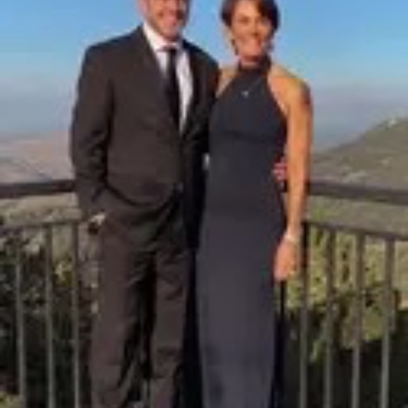 Badgley Mischka Rent the Runway Two tone high neck gown sz 6 $575 - Picture 11 of 12